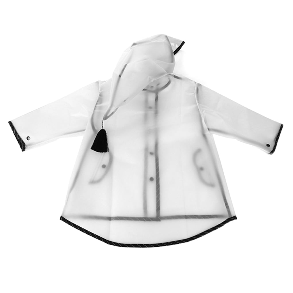 Boy Girl Children Hooded Waterproof 15 Silk EVA Transparent
