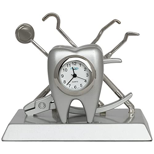 Sanis Enterprises Reloj de computadora para Dentista, 2 x 3.38 Pulgadas, Plateado Sanis Enterprises NA