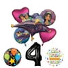 Mayflower Products Aladdin 4th Birthday Party Supplies Princess Jasmine Balloon Bouquet Decorations - Black Number 4