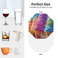 thumbnail image 6 of Honeii Rainbow Melting Ice Cream Print Leather Coaster Set of 4, Ideal for Safeguarding Your Furniture from Drinks Spills and Effortless Cleanup-Octagon, 6 of 6
