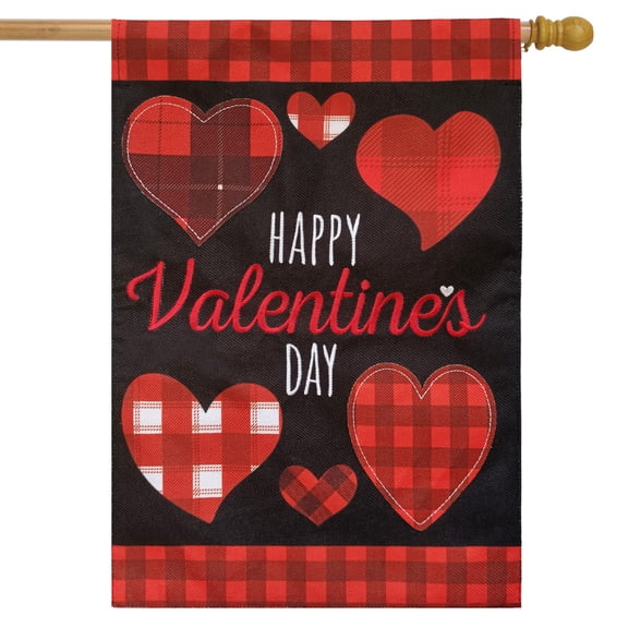 Briarwood Lane Patterned Valentine's Day Burlap House Flag
