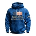 thumbnail image 4 of XIAOCHA Mens Patriotic Flag Hoodie Vintage USA Letter Print Pullover Top Freedom Theme Hooded Sweatshirt, Blue, Sizes M, 4 of 4