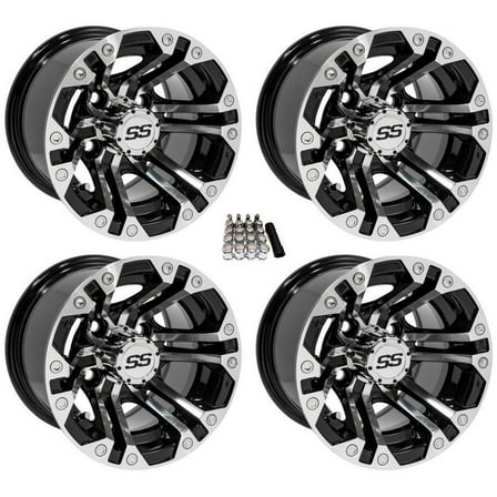 GTW Specter 10" Golf Cart Wheels/Rims Machined Yamaha