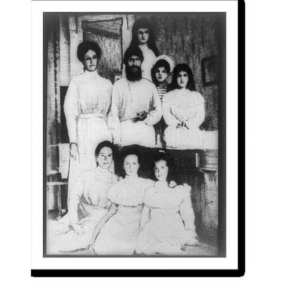 Historic Print, [Rasputin with seven women and children], 16" x 20"