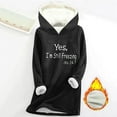 thumbnail image 2 of Fanxing Women's Cozy Sherpa Fleece Hoodie Sweatshirts Yes I'm Still Freezing Printed Loungewear Fall Casual Hoodies Pullover Fleece-Lined Thermal Underwear Velvet Lamb Tops S-XXL, 2 of 3