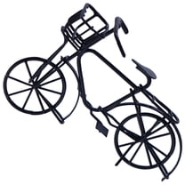 Luxshiny Lifelike Black Mini Bike Model Metal Sculpture for Practice Vintage Home Decor Desk Ornament 3.5 inches