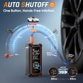 thumbnail image 6 of Ophanie Tire Inflator Portable Air Compressor, 9000mAh, 150PSI, Auto Air Pump for Car Tires, Motorcycle, Bicycle, Electric Pump with LED Light，Digital Pressure Gauge & Auto Shut-Off, 6 of 11