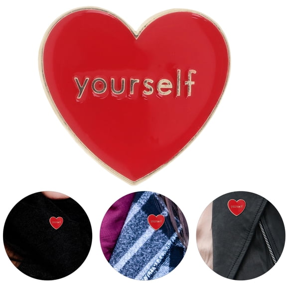 YUYUETIME Red Heart Enamel Lapel Pin Durable Alloy Brooch Love Themed Valentines Day Decoration