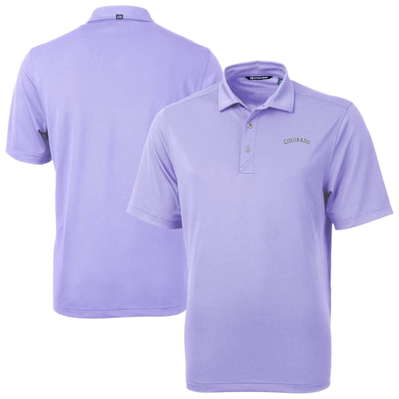 Men's Cutter & Buck Lavender Colorado Rockies Virtue Eco Pique Recycled Polo