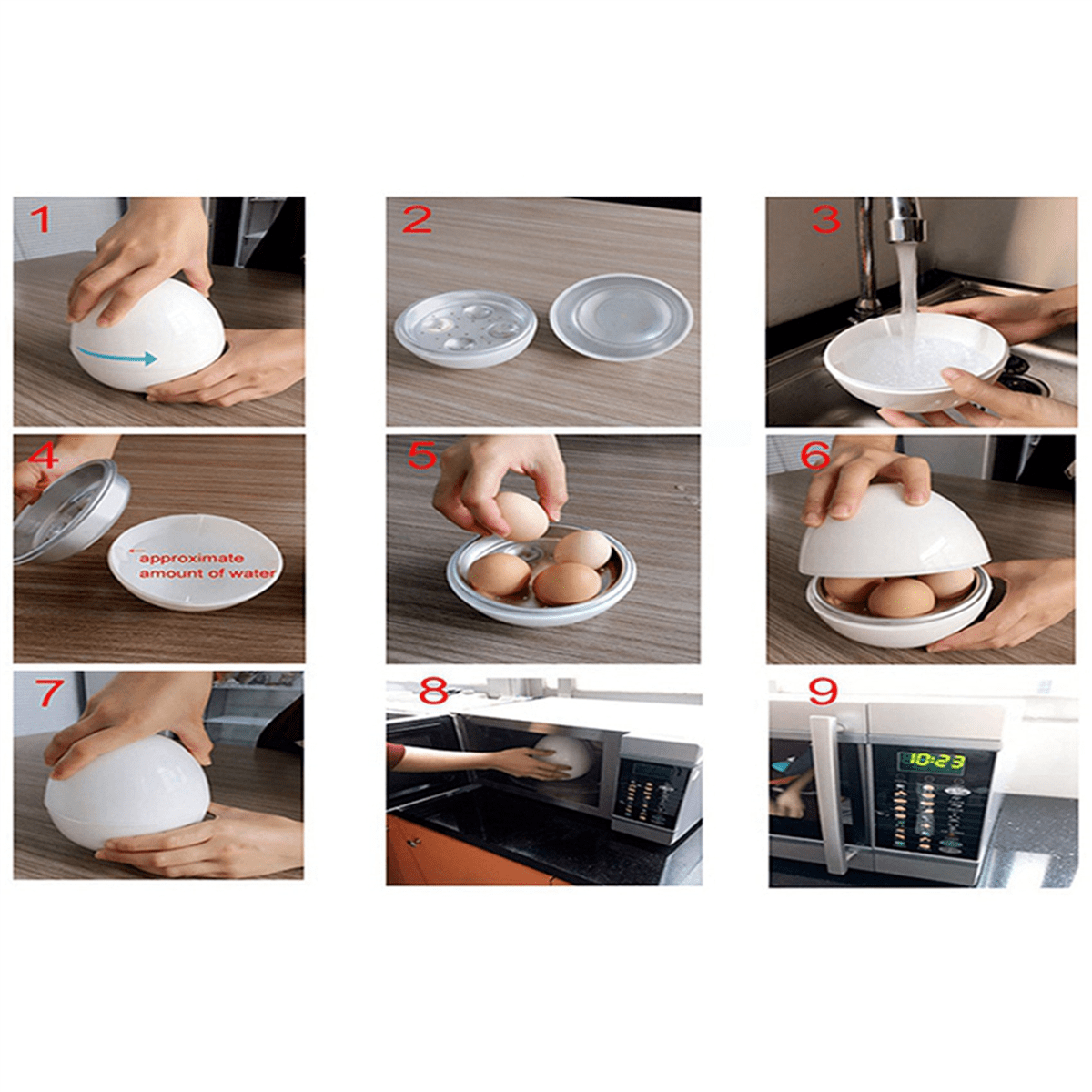 3X Egg Pod - Microwave Egg Boiler Cooker Egg Steamer Perfectly  Eggs and Detaches the Shell
