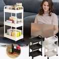 thumbnail image 7 of InsCrazy Storage Shelf Box Organizer 3-Tier Rolling Storage Cart with Wheels- Plastic Multi-Room Organizer for Kitchen- Living Room-office -Bathroom, 7 of 7