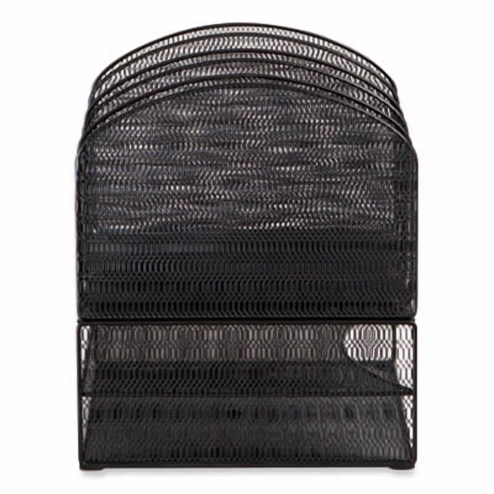 Onyx Mesh Desk Organizer, 2 Horizontal/6 Upright Sections, Letter Size, 13.25 x 11.32 x 13.32, Black, Ships in 1-3 Bus Days