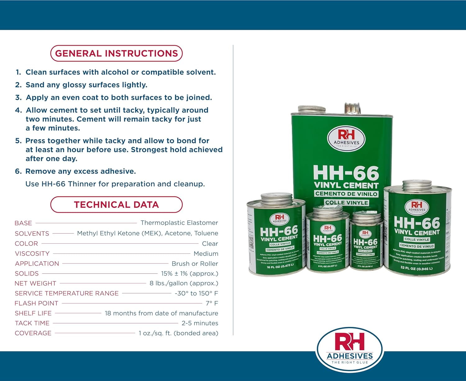 Learn more about HH-66 Vinyl Cement - RH Adhesives