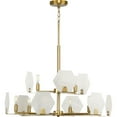thumbnail image 6 of Rae Collection Nine-Light Brushed Bronze White Alabaster Glass Luxe Chandelier Light, 6 of 8
