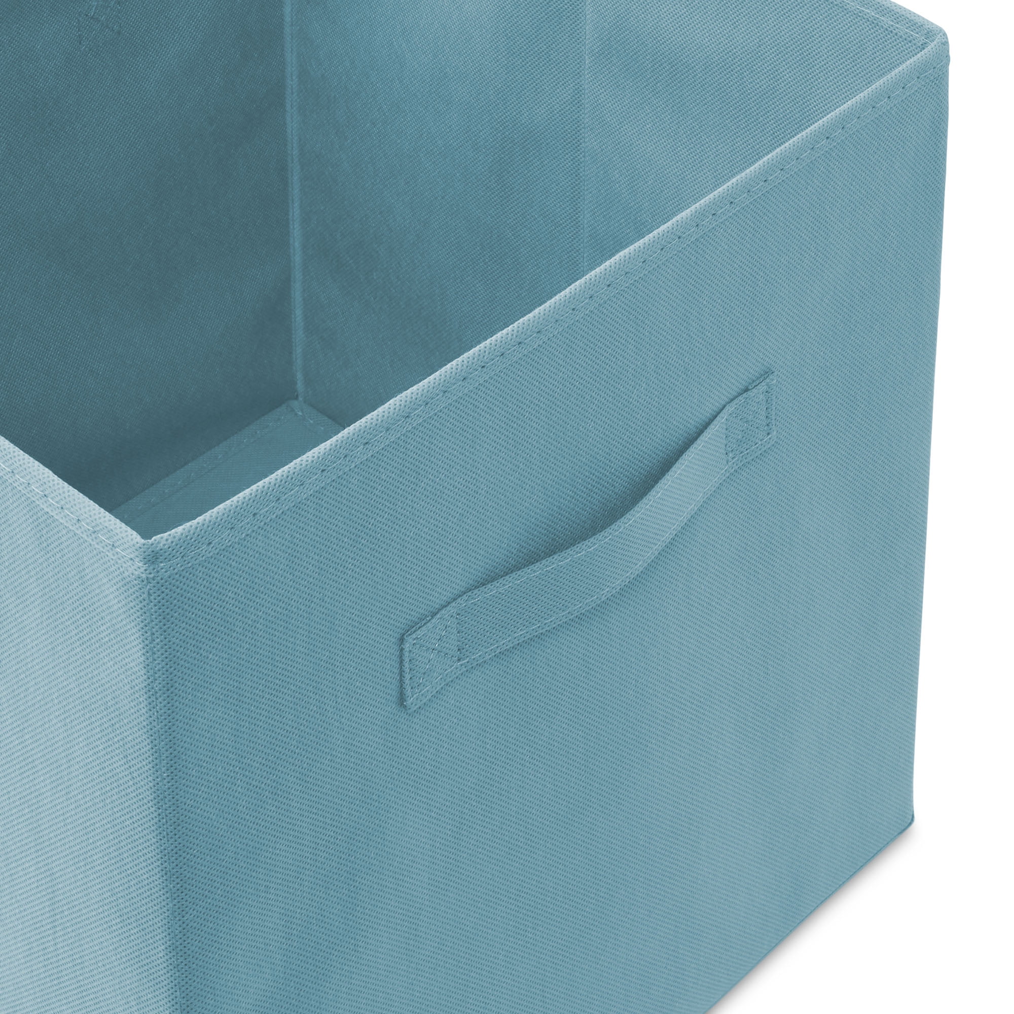 Casafield Set of 6 Fabric Storage Cube Bins, Baby Blue - 13" Collapsible Foldable Cloth Baskets for Shelves and Cubby Organizers