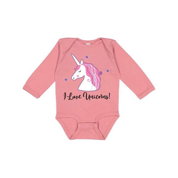 Inktastic Unicorn Girls Cute Fantasy Gift Girls Long Sleeve Baby Bodysuit