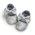 thumbnail image 4 of Baby Girl Crib Shoes, Soft Sole Flats Princess Dresses Shoes PU Cute Bow Prewalker, 4 of 6