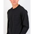 thumbnail image 3 of Real Essentials 3 Pack: Men's Cotton Performance Long Sleeve Crew Neck Pocket T-Shirt Athletic Top (Available in Big & Tall), 3 of 5