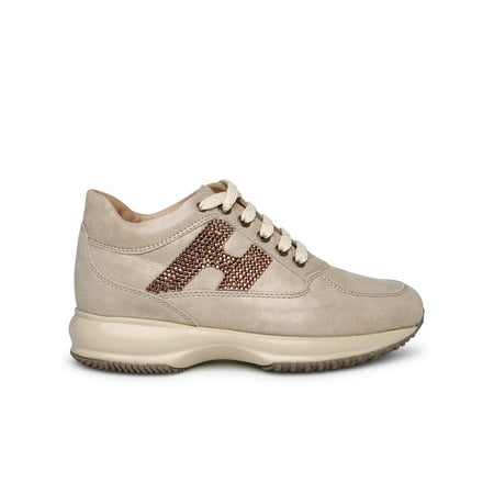 

Hogan Woman Interactive Beige Suede Sneakers