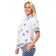 thumbnail image 3 of HAPPY BAY Women's Casual Hawaiian Blouse Shirt Solid Short Sleeve Button Up Dress Tops Tee Shirts Blouses for Women XXL plus-size Smoke White_AD563, 3 of 3