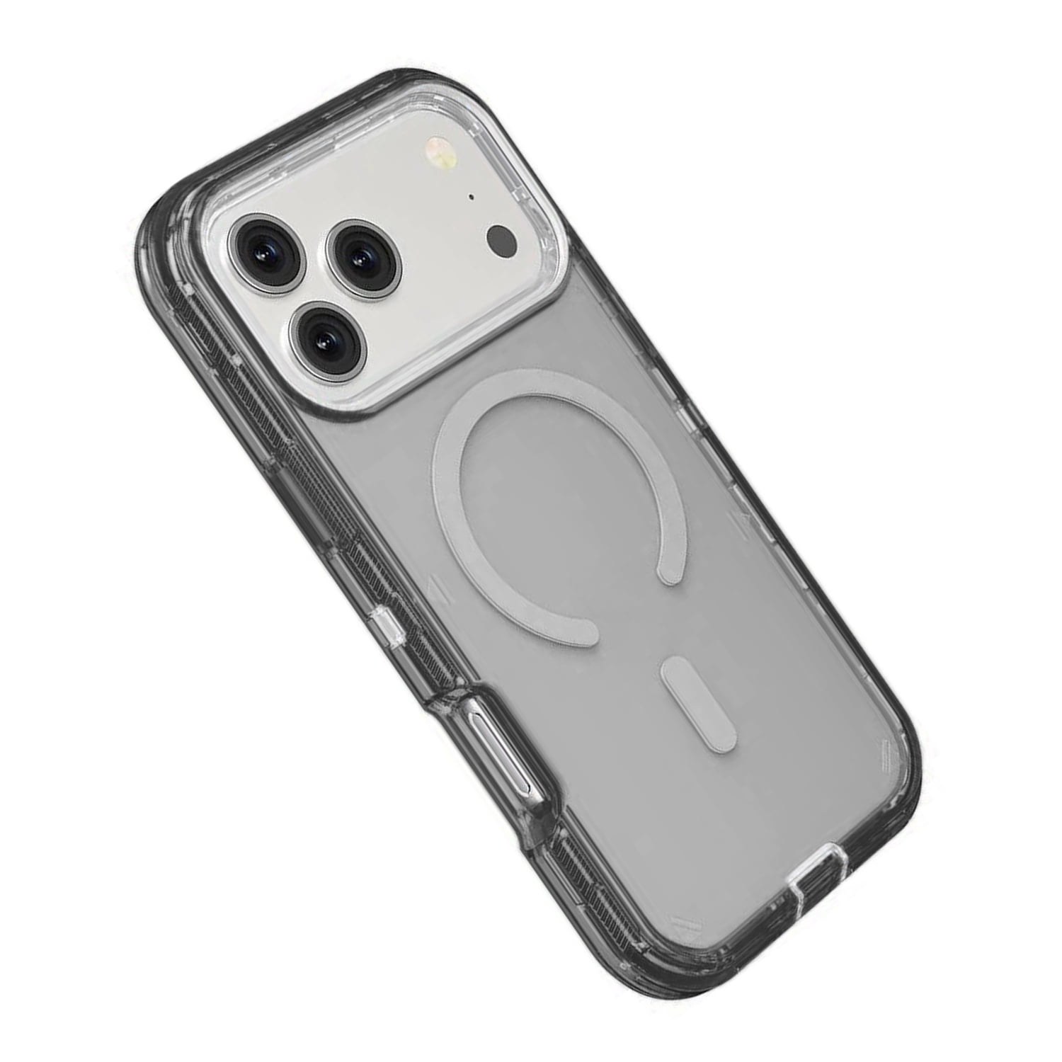 Clear Shockproof Wireless Charging Case for iPhone 17 Pro Max - Black