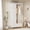 White, variant on Kicctian Modern Armoire Wardrobe Closet, Wooden Metal Frame Armoire with Double Doors, Open Hanging Rod, Freestanding Wardrobe Storage Cabinet for Bedroom, Living Room, Black