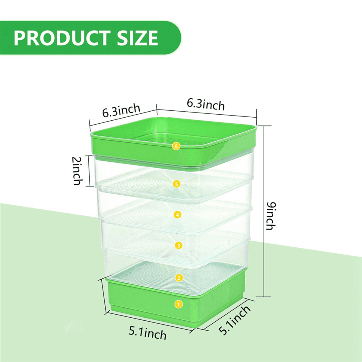2X Bean Seed Germination Kit, Micro-Green Plant Growing Tray, Drain Four-Tier Stackable Sprout Kit