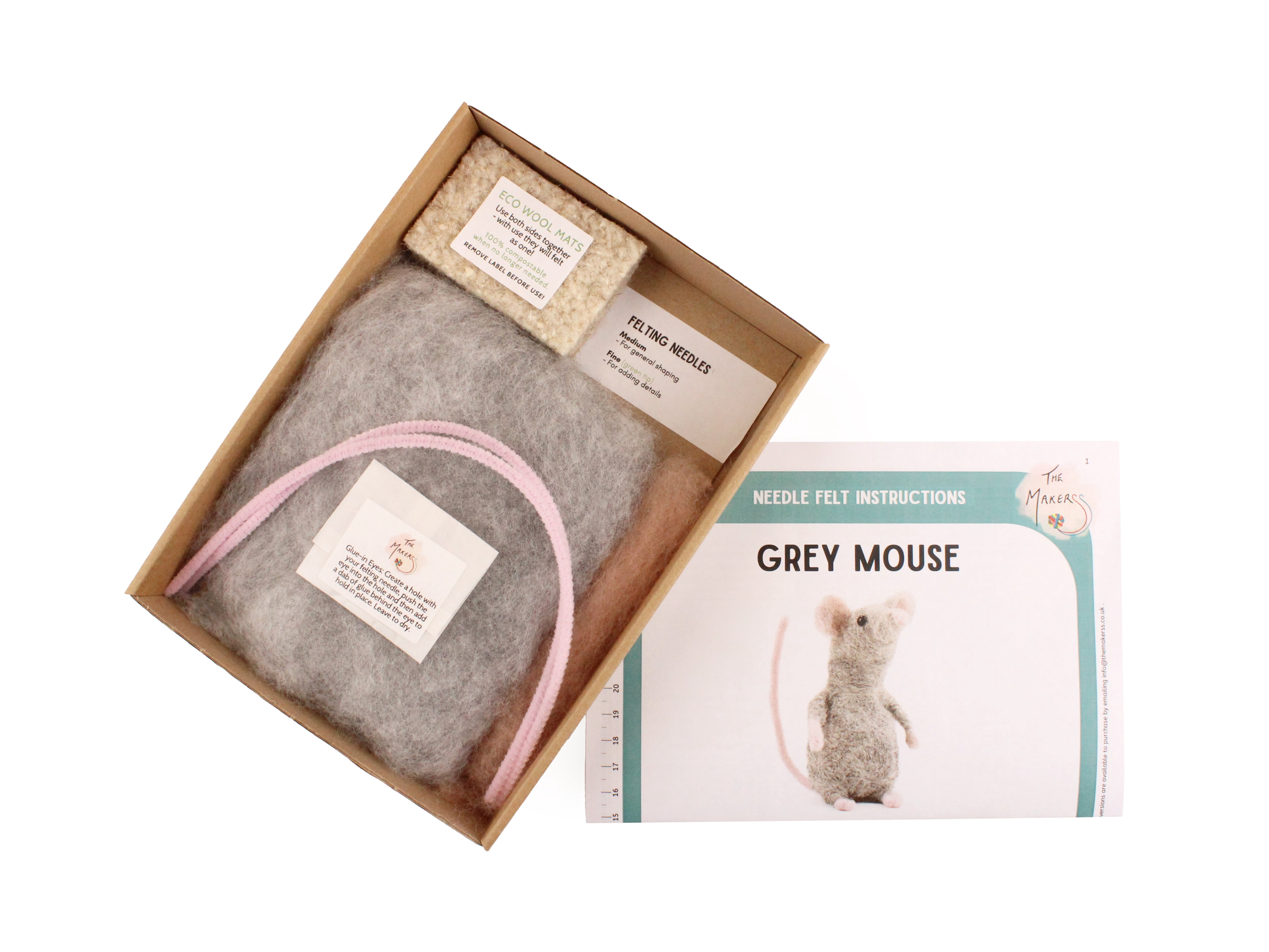 Felting Kit - Grey Mouse Needle Felt Kit
