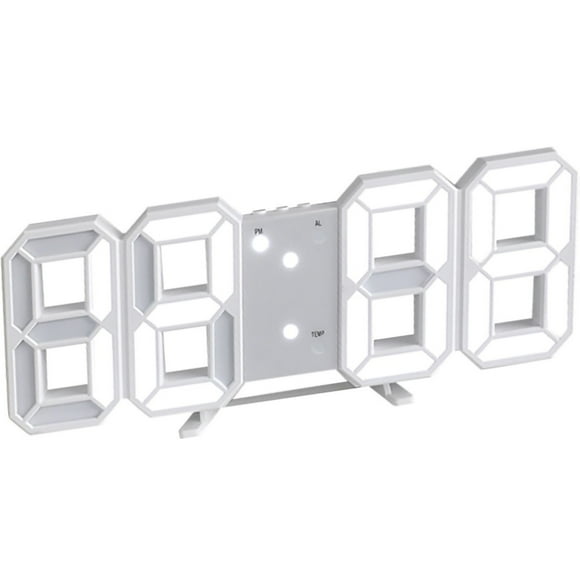 DLED Wall Clock,3D LED Wall Clock Digital Wall Alarm Clock LED Digital Alarm Clock Multi-Functional