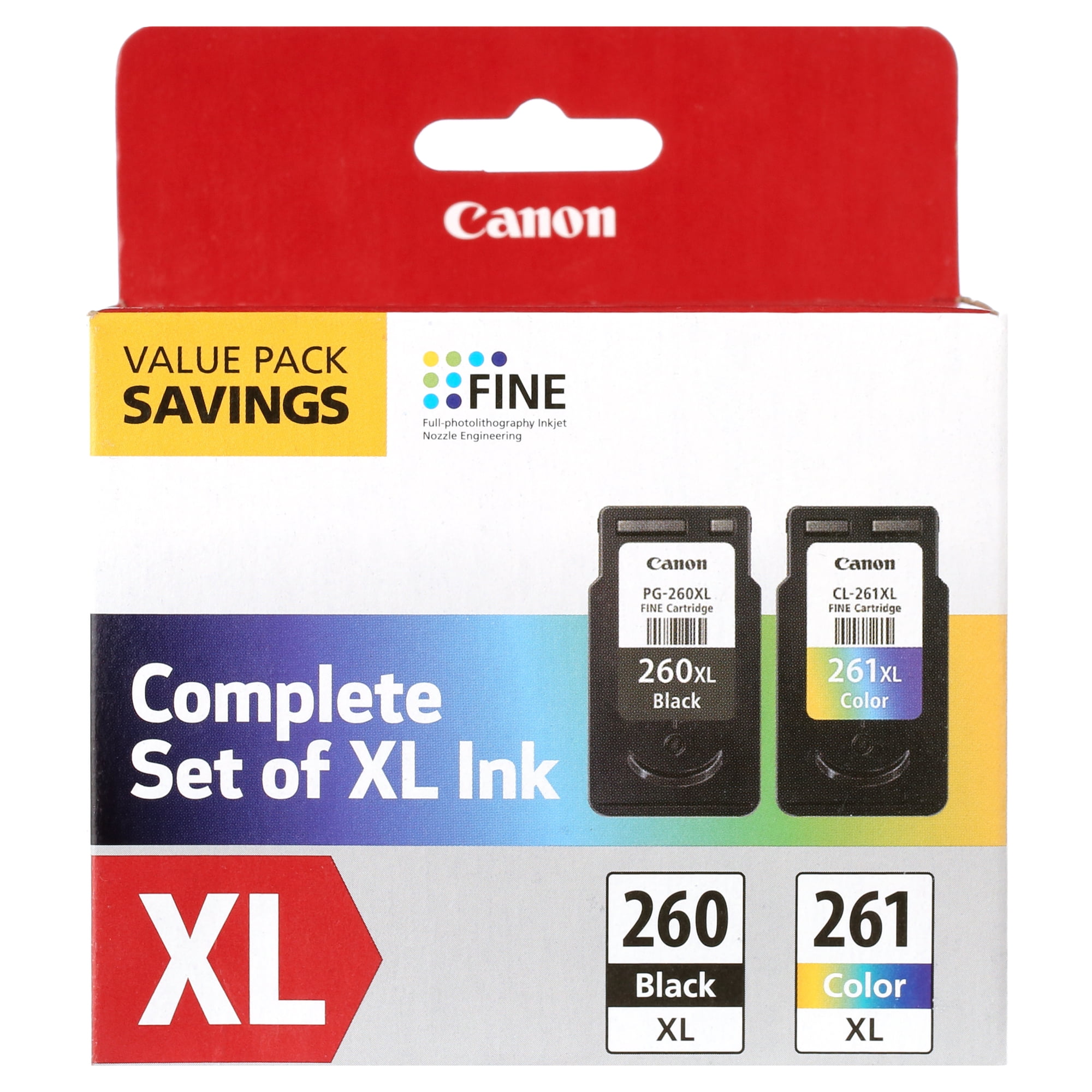 Canon PG-260XL/CL-261XL - Genuine Printer Ink Cartridge Combo Pack – Black & Color