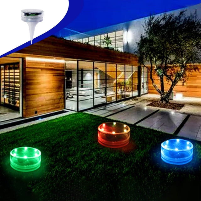 SSZMDLB Solar Submersible Lights, Waterproof Outdoor Garden Lights with Remote Control, Timed Rotating Pool Lights for Decorative Ground Spikes, Pond and Patio Lighting, Solar Powered Landscape