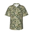 thumbnail image 2 of Xecao Tropical Plants Green print Hawaiian shirt - a stylish short-sleeve button-down for men, perfect for casual beach and tropical outings., 2 of 9