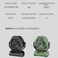 thumbnail image 2 of Ventilador de camping multifuncional con luz LED, batería USB de 6 pulgadas, 2 of 8