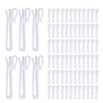 thumbnail image 1 of Ganchos para cortinas Senylanhxy, 80 unidades, de plástico, con pliegues ajustables, 1 of 6