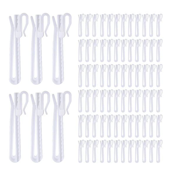 Ganchos para cortinas Senylanhxy, 80 unidades, de plástico, con pliegues ajustables