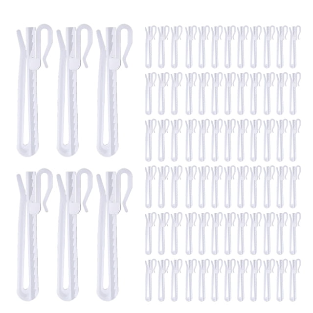 Ganchos para cortinas Senylanhxy, 80 unidades, de plástico, con pliegues ajustables
