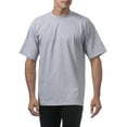 thumbnail image 2 of Pro Club Men's Heavyweight Cotton Short Sleeve Crew Neck T-Shirt,Heather Gray,5XL - Tall, 2 of 6