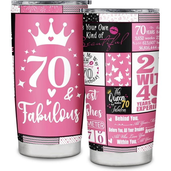 70th Birthday Gifts for Women Tumbler 70th Gifts Ideas Best 70th Birthday 70 Year Old Birthday Gift 70th Birthday Decorations 1953 Birthday Gifts Cup 20Oz…