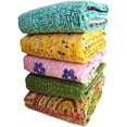 thumbnail image 4 of 1 PC Vintage Cover Ethnic Unique Rare Bed Mix Quilts Cotton Old Throw Wholesale Assorted Kantha Patches Lot Rally Tribal Handmade Quilt, 4 of 4