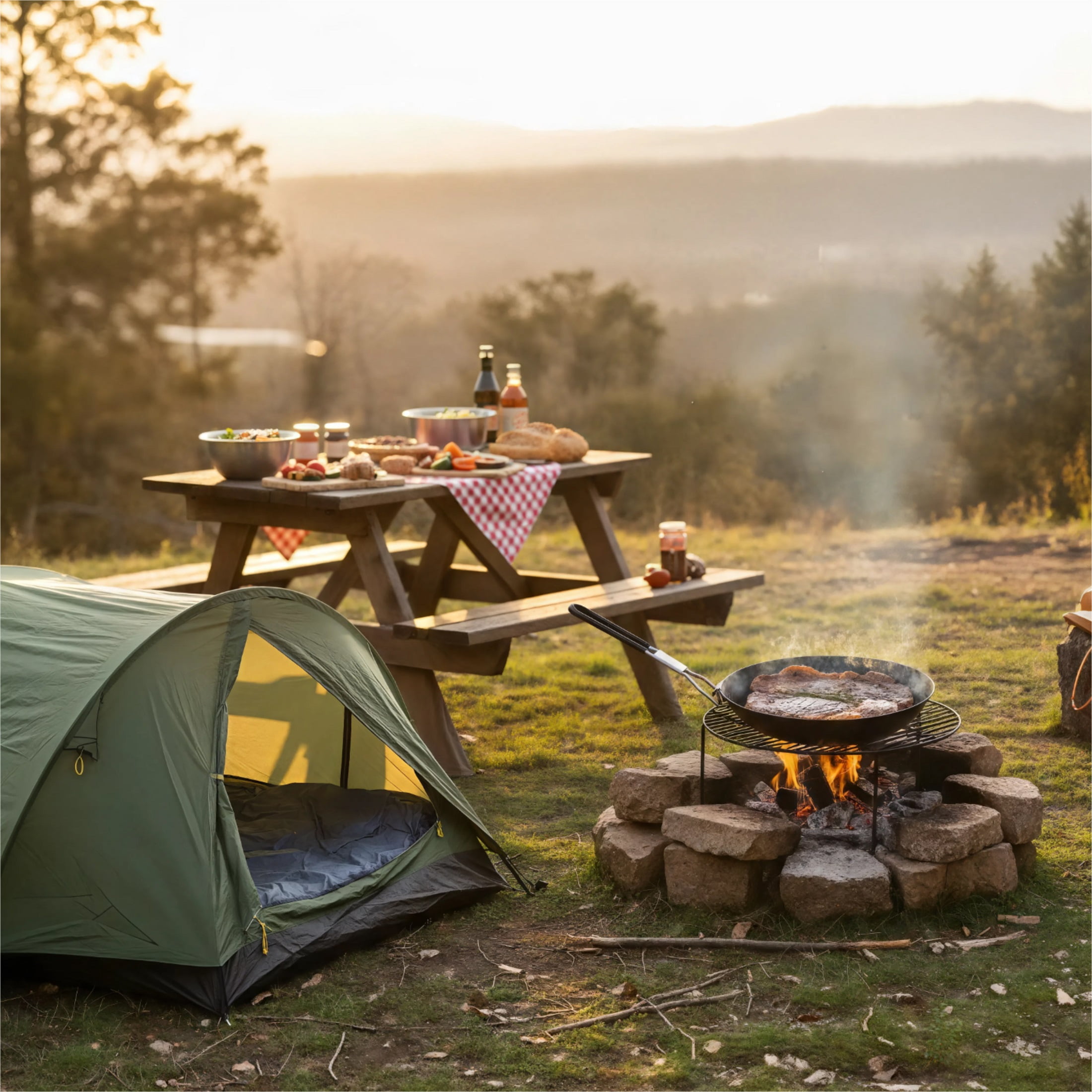 Ozark Trail 9.5" Carbon Steel Frying Pan with Folding Handle