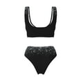 thumbnail image 6 of Rocae Silver Glitter1 for Bikini Set for Women Two Piece Sexy High Swimsuits Split Crossover Bikini Large, 6 of 9