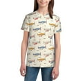 thumbnail image 3 of Wukai Striped Vintage Planes Youth Unisex Short Sleeve T-Shirt for Boys, Girls, Teens, and Kids-Large, 3 of 7