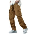thumbnail image 4 of Riforla Sports Pants Men's Autumn Thin Slim Fit Breathable Wear Pants Straight Quick Drying Casual Woven Running Trousers for Men Mens Casual Shorts Brown XXXL, 4 of 9