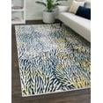thumbnail image 3 of Unique Loom Ariel Collection Area Rug - Seaweed (2' x 3' Rectangle Blue/Ivory), 3 of 9