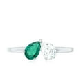 thumbnail image 4 of Rosec Jewels Lab Grown Emerald Diamond 2 Stone Promise Ring - Toi Et Moi Ring - AAAA Grade - Ready to Gift for Valentines Day, 14K White Gold, US 9.00, 4 of 8