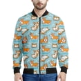 thumbnail image 2 of Chaquetas con cremallera y estampado 3D de Corgi de dibujos animados para hombres y niños, sudadera con estampado de mascotas y perros, chaqueta bomber informal de calle, abrigo de manga larga, 2 of 5