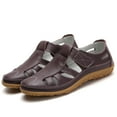 thumbnail image 3 of Closed Toe Work Sandals for Women 2025 Spring Summer Leather Non Slip Gladiator Flats Walking Shoes, 3 of 5