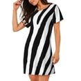 thumbnail image 2 of Fuzoiu Zebra Print Women Nightgowns, Soft Comfy Lightweight Short Sleeves Sleepwear,Crew Neck Loungewear, 2 of 6
