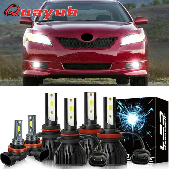 Bright 6000k Quayub Bulbs For Toyota Camry 2007-2014 Combo 6X LED Headlight Hi Low Beam   Fog Light Bulbs