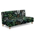 thumbnail image 2 of Xoenoiee Tropical Leaves Floral Print Stretch Armless Futon Cover Futon Slipcover Elastic Couch Cover Futon Sofa Bed Covers Furniture Protector with Elastic Bottom, Machine Washable, 2 of 7